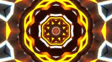 Renkli simetriyle gezgin kaleydoskop hareketi