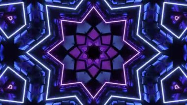 Renkli simetriyle gezgin kaleydoskop hareketi