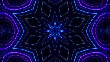 Renkli simetriyle gezgin kaleydoskop hareketi