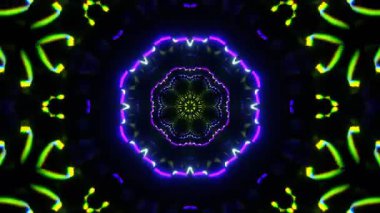 Renkli simetriyle gezgin kaleydoskop hareketi