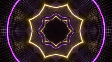 Renkli simetriyle gezgin kaleydoskop hareketi