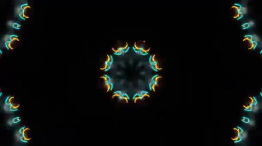 Renkli simetriyle gezgin kaleydoskop hareketi