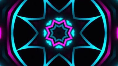 Renkli simetriyle gezgin kaleydoskop hareketi