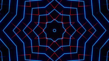 Renkli simetriyle gezgin kaleydoskop hareketi