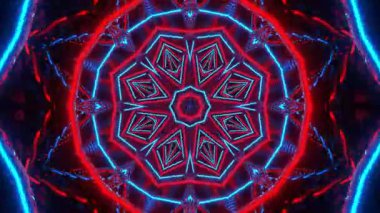 Renkli simetriyle gezgin kaleydoskop hareketi