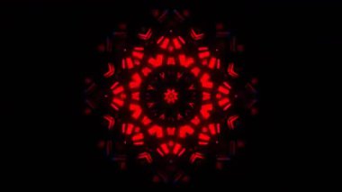 Renkli simetriyle gezgin kaleydoskop hareketi