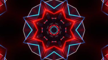 Renkli simetriyle gezgin kaleydoskop hareketi