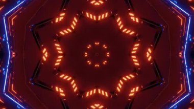 Renkli simetriyle gezgin kaleydoskop hareketi