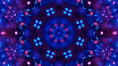 Renkli simetriyle gezgin kaleydoskop hareketi