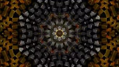 Renkli simetriyle gezgin kaleydoskop hareketi