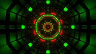 Renkli simetriyle gezgin kaleydoskop hareketi