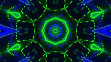 Renkli simetriyle gezgin kaleydoskop hareketi