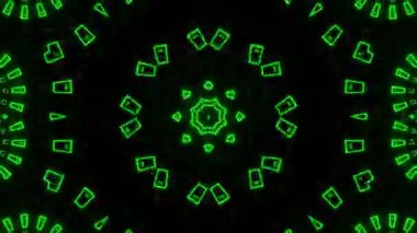 Renkli simetriyle gezgin kaleydoskop hareketi