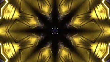 Renkli simetriyle gezgin kaleydoskop hareketi