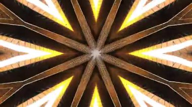 Renkli simetriyle gezgin kaleydoskop hareketi