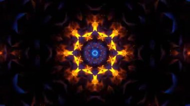 Renkli simetriyle gezgin kaleydoskop hareketi