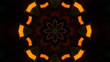 Renkli simetriyle gezgin kaleydoskop hareketi