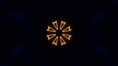 Renkli simetriyle gezgin kaleydoskop hareketi