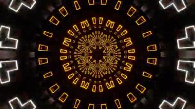 Renkli simetriyle gezgin kaleydoskop hareketi