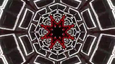 Renkli simetriyle gezgin kaleydoskop hareketi