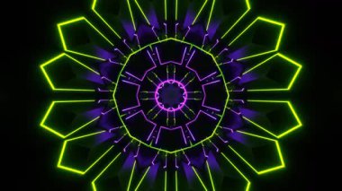 Renkli simetriyle gezgin kaleydoskop hareketi