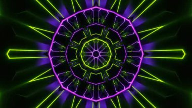 Renkli simetriyle gezgin kaleydoskop hareketi