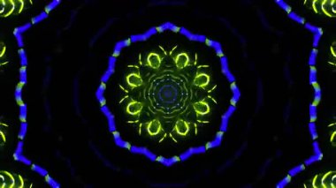 Renkli simetriyle gezgin kaleydoskop hareketi