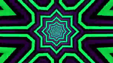 Renkli simetriyle gezgin kaleydoskop hareketi