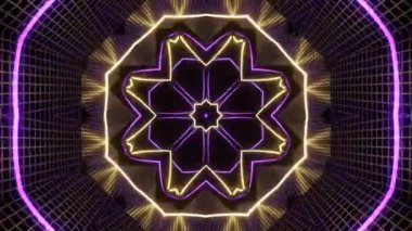 Renkli simetriyle gezgin kaleydoskop hareketi