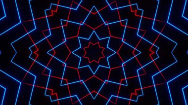 Renkli simetriyle gezgin kaleydoskop hareketi