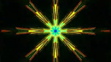 Renkli simetriyle gezgin kaleydoskop hareketi