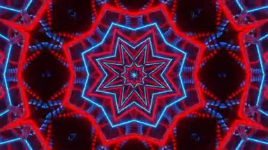 Renkli simetriyle gezgin kaleydoskop hareketi