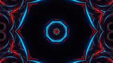 Renkli simetriyle gezgin kaleydoskop hareketi