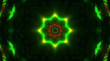 Renkli simetriyle gezgin kaleydoskop hareketi