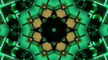 Renkli simetriyle gezgin kaleydoskop hareketi