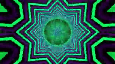 Renkli simetriyle gezgin kaleydoskop hareketi