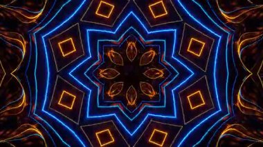 Renkli simetriyle gezgin kaleydoskop hareketi