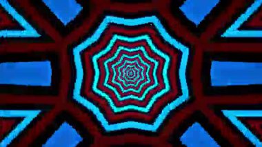 Renkli simetriyle gezgin kaleydoskop hareketi