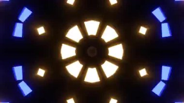 Renkli simetriyle gezgin kaleydoskop hareketi