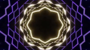 Renkli simetriyle gezgin kaleydoskop hareketi