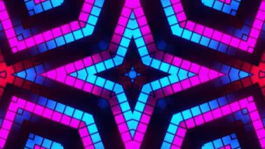 Renkli simetriyle gezgin kaleydoskop hareketi