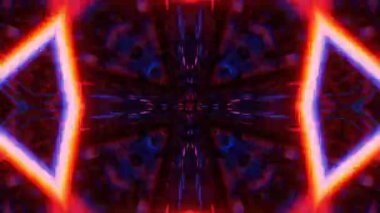 Renkli simetriyle gezgin kaleydoskop hareketi