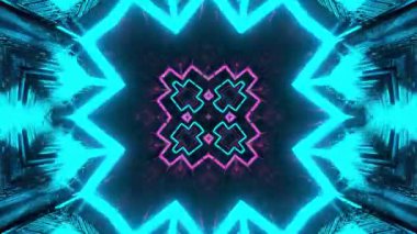 Renkli simetriyle gezgin kaleydoskop hareketi