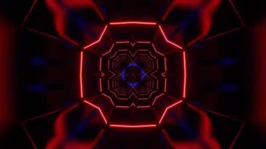 Renkli simetriyle gezgin kaleydoskop hareketi