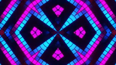 Renkli simetriyle gezgin kaleydoskop hareketi