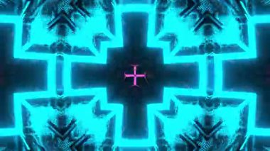 Renkli simetriyle gezgin kaleydoskop hareketi