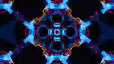 Renkli simetriyle gezgin kaleydoskop hareketi