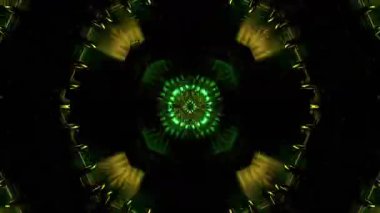 Renkli simetriyle gezgin kaleydoskop hareketi