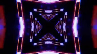 Renkli simetriyle gezgin kaleydoskop hareketi