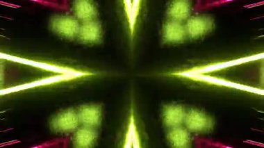 Renkli simetriyle gezgin kaleydoskop hareketi